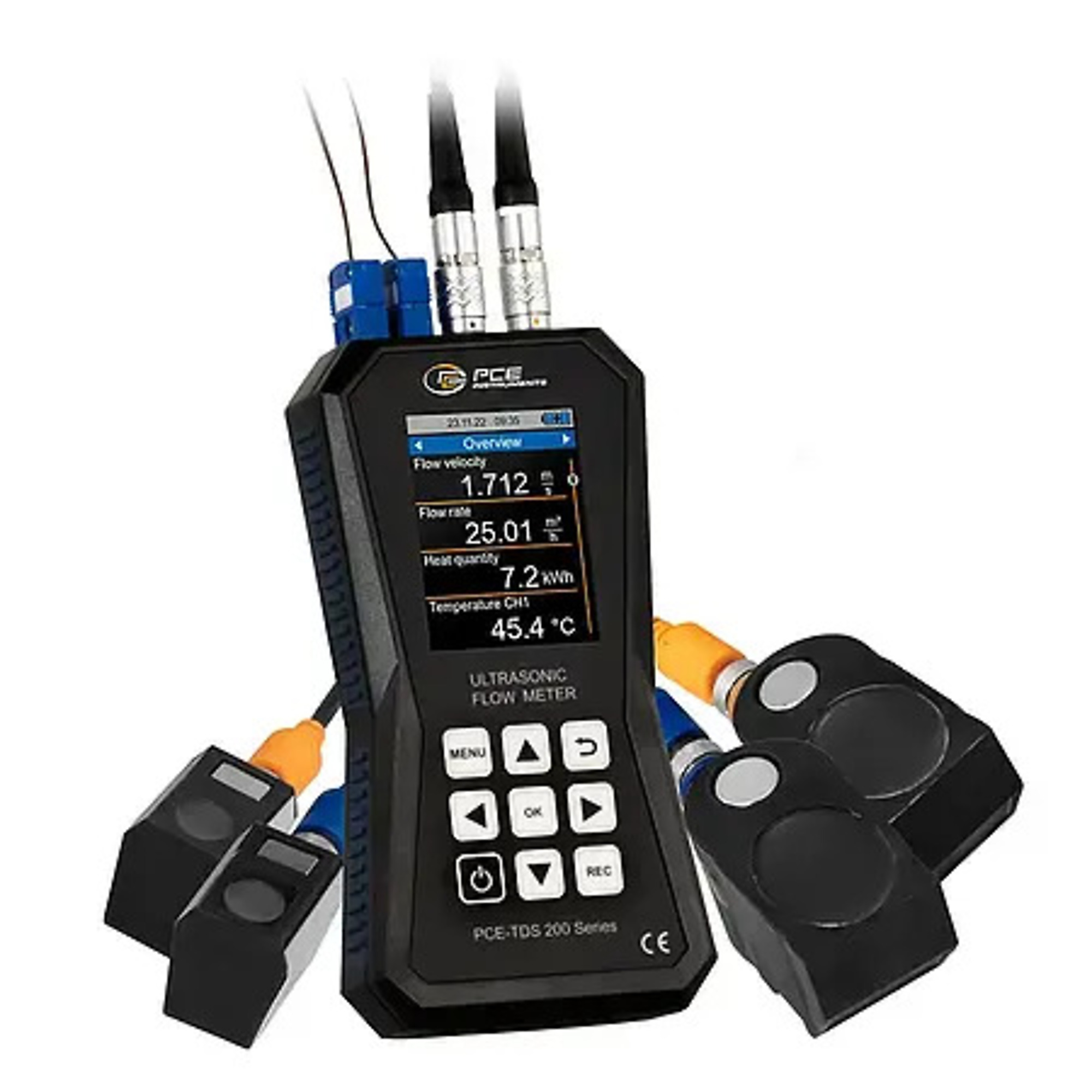 PCE Ultrasonic Flow Meter — ±32 m/s Measuring Range, Model# PCE-TDS 200+ SL